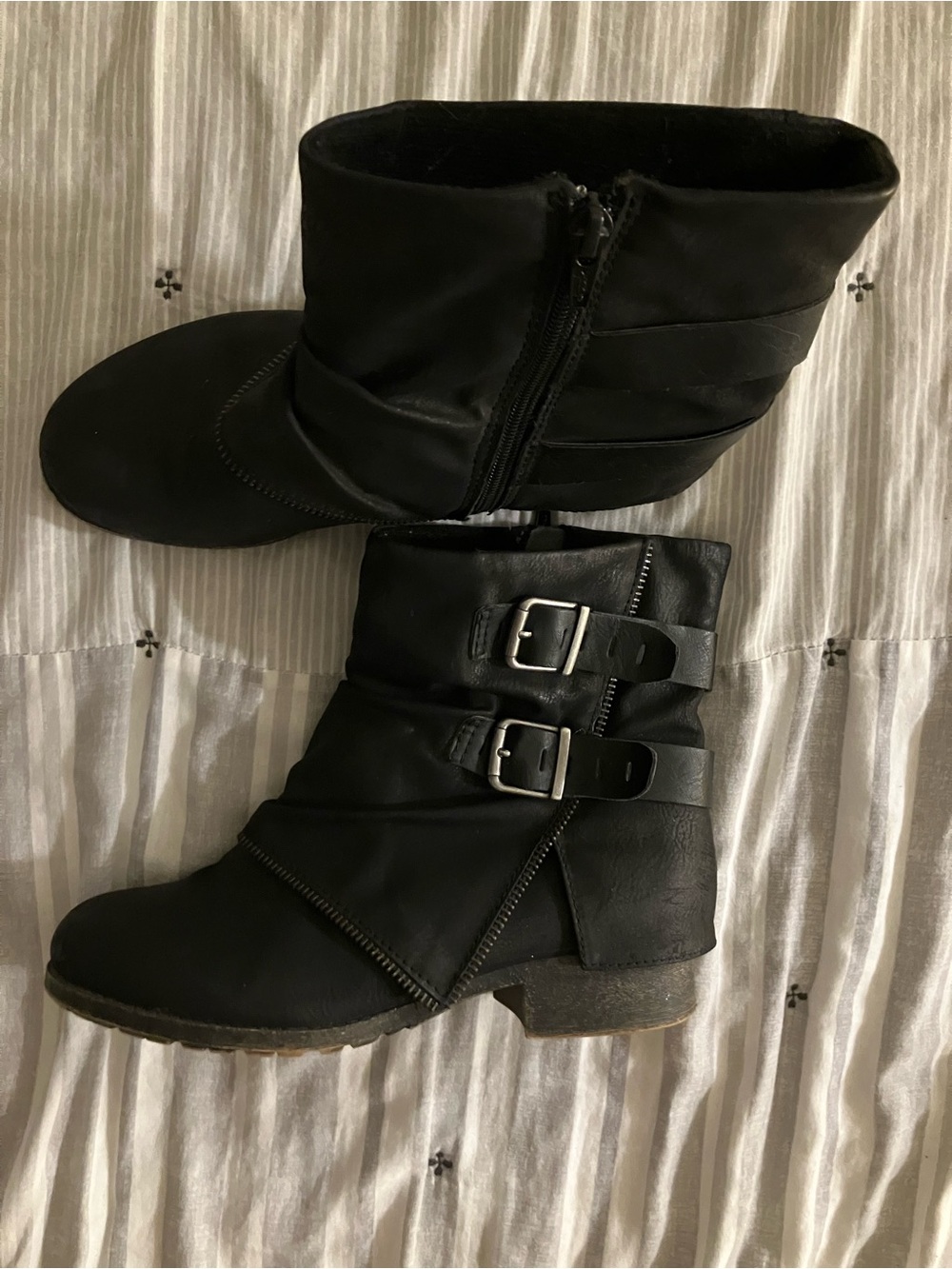 Black Ankle Boots with Buckles
